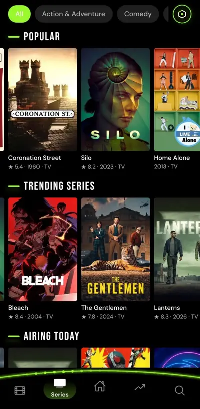 CineJoy short drama browsing screen with series covers in the app's dark interface CineJoy short drama browsing screen with series covers in the app's dark interface